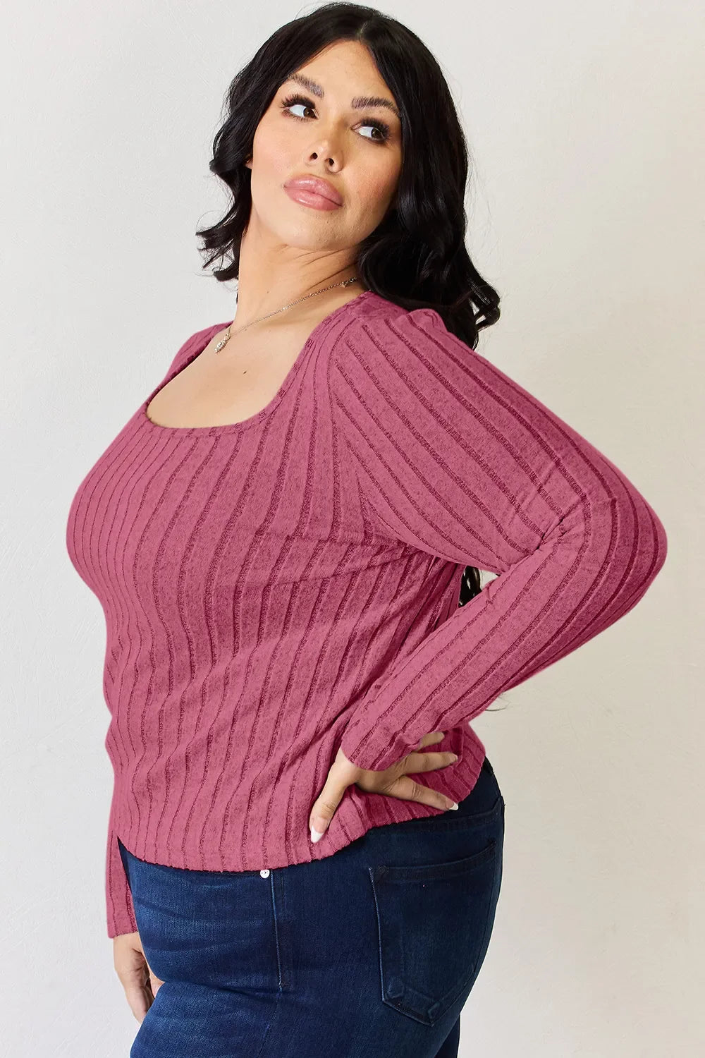 Basic Bae Full Size Ribbed Long Sleeve T-Shirt ShopBasicbae