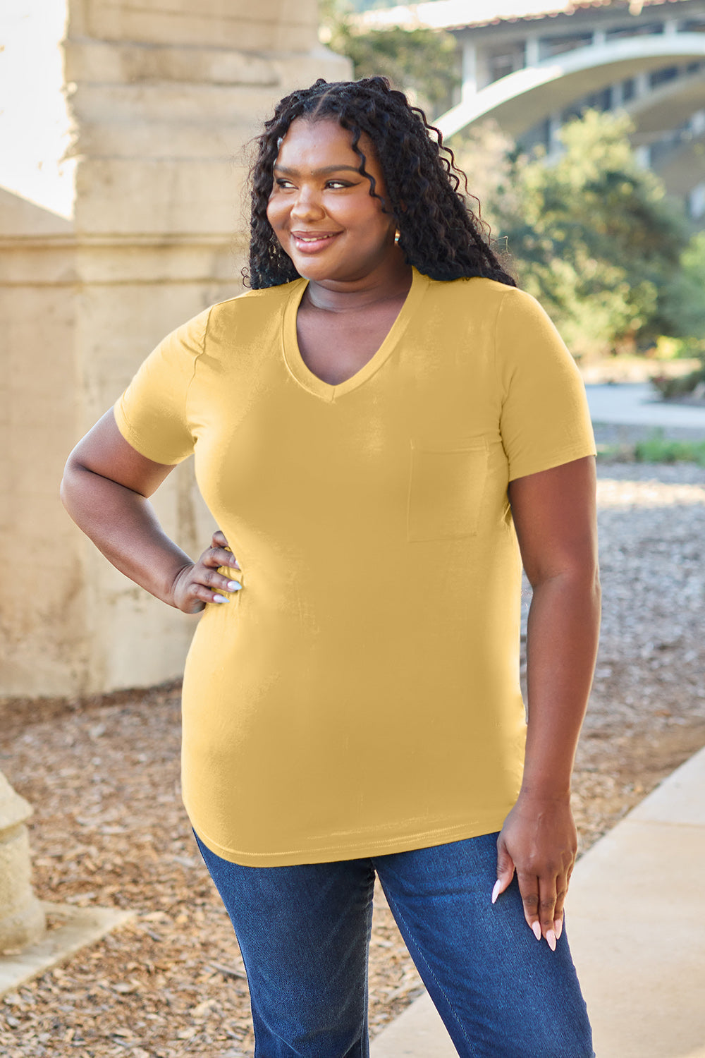 Basic Bae Bamboo Full Size  V-Neck Short Sleeve T-Shirt ShopBasicbae