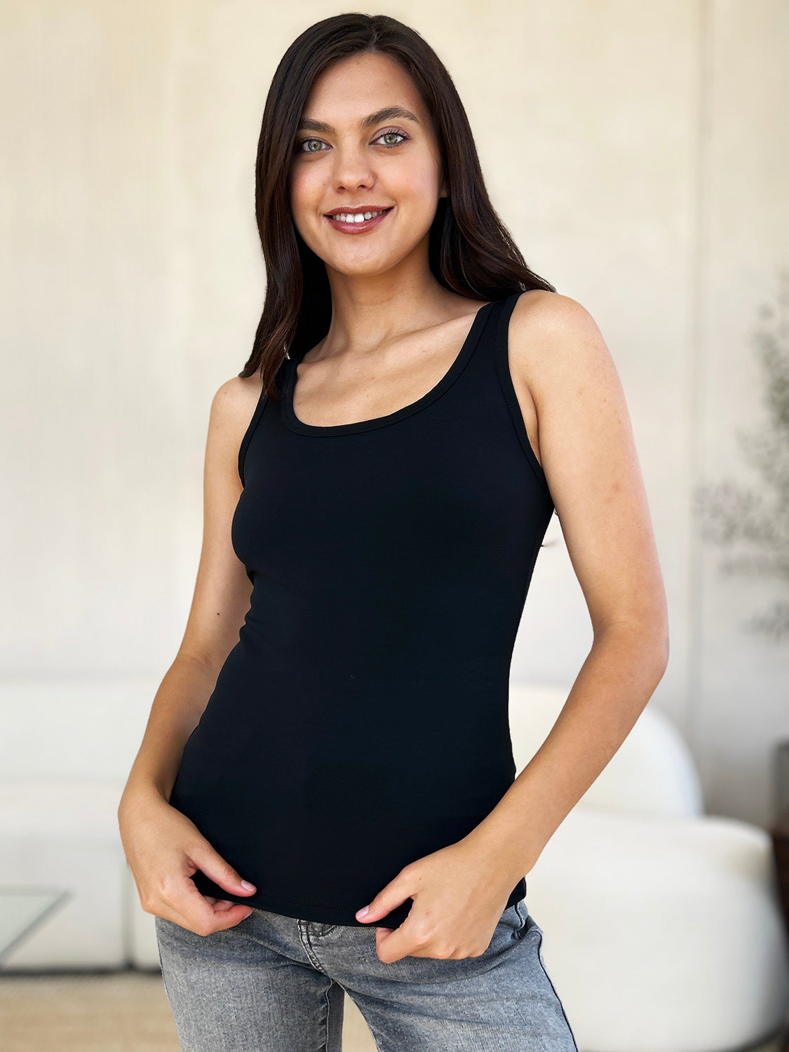 Basic Bae Full Size Square Neck Wide Strap Tank ShopBasicbae