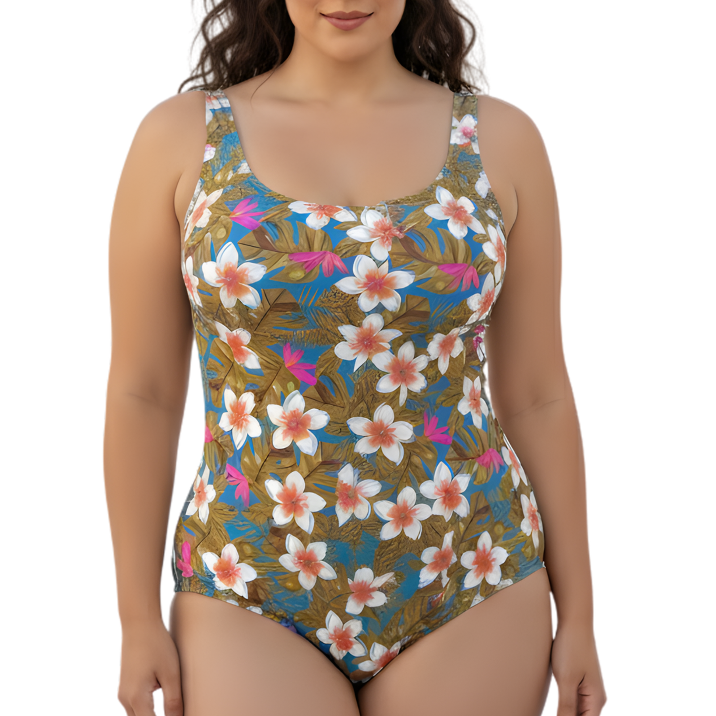 InstantFigure Hawaii One Piece Basic Scoop Tank Swimsuit 86310P InstantFigure INC