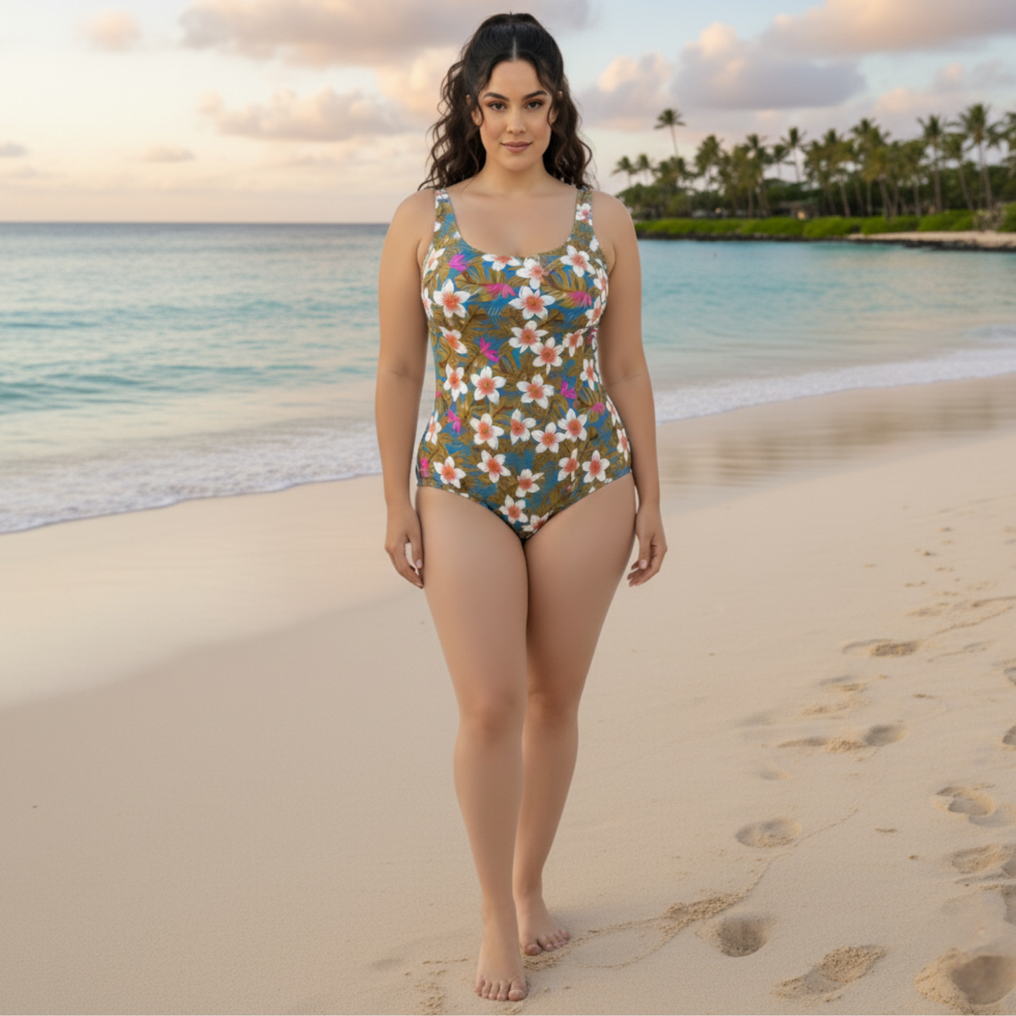 InstantFigure Hawaii One Piece Basic Scoop Tank Swimsuit 86310P InstantFigure INC
