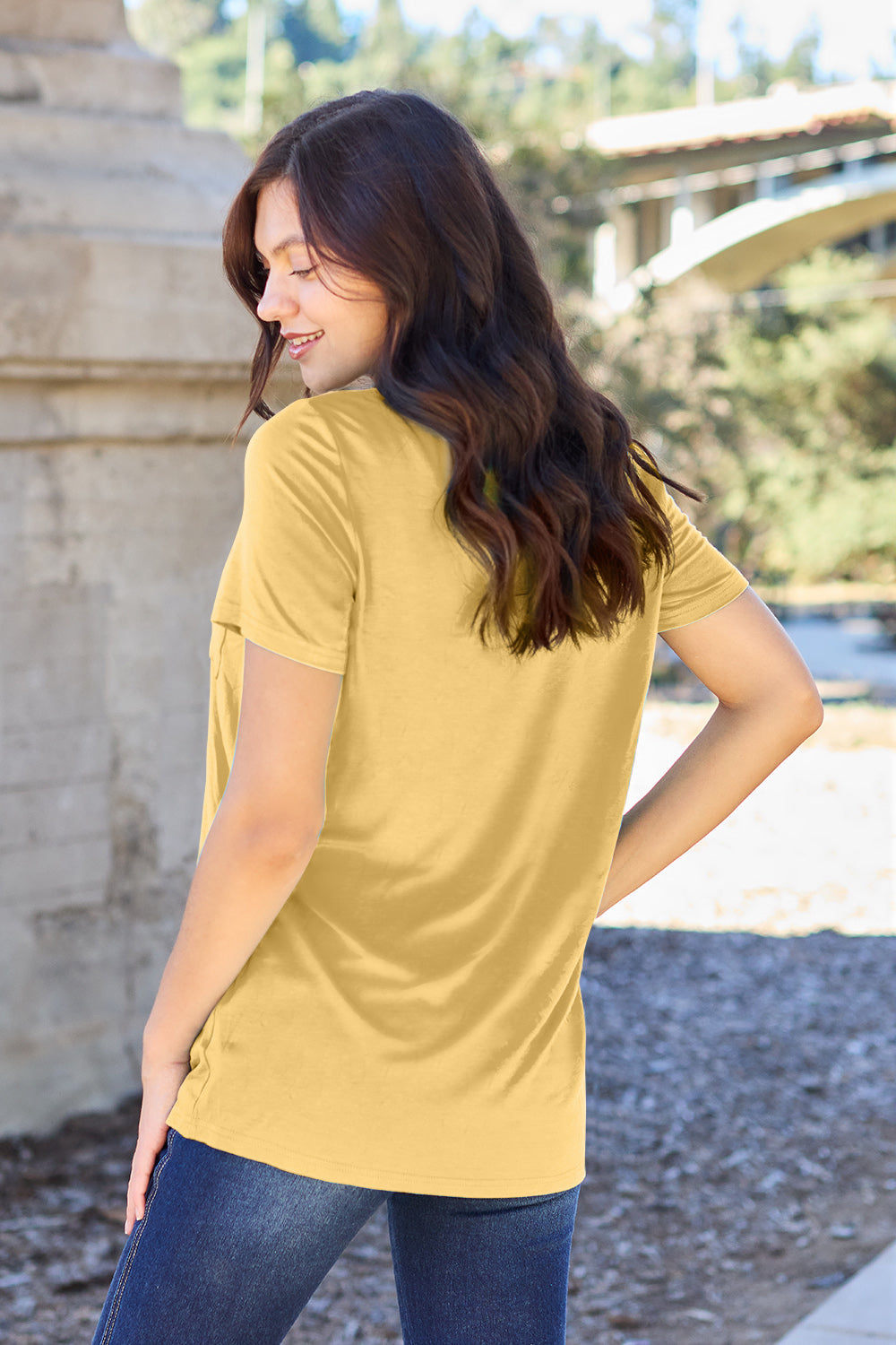 Basic Bae Bamboo Full Size  V-Neck Short Sleeve T-Shirt ShopBasicbae