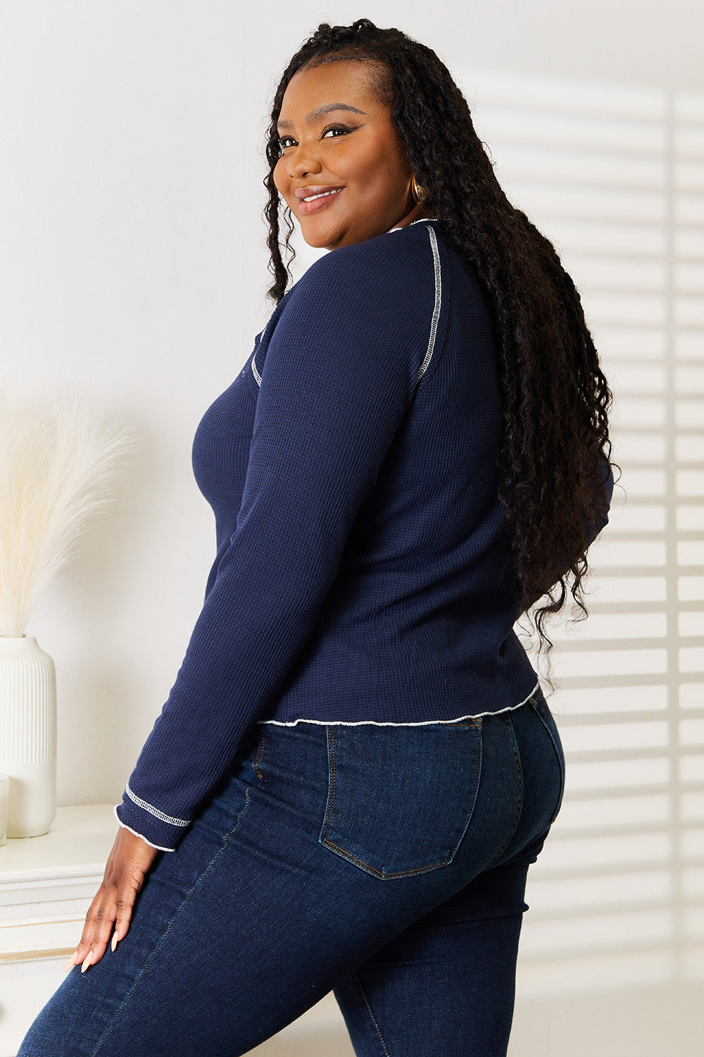 Basic Bae Long Raglan Sleeve Round Neck Top ShopBasicbae