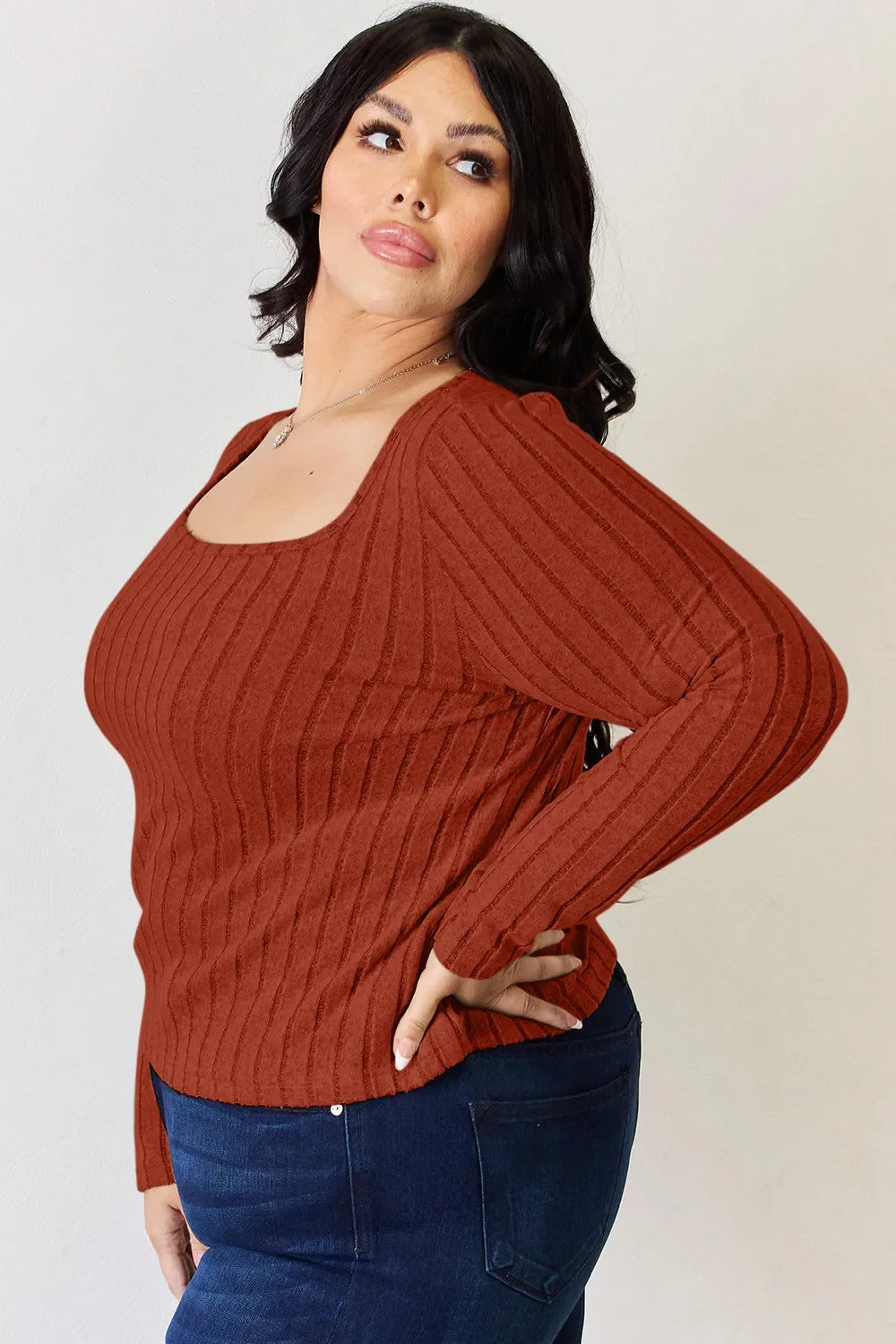 Basic Bae Full Size Ribbed Long Sleeve T-Shirt ShopBasicbae