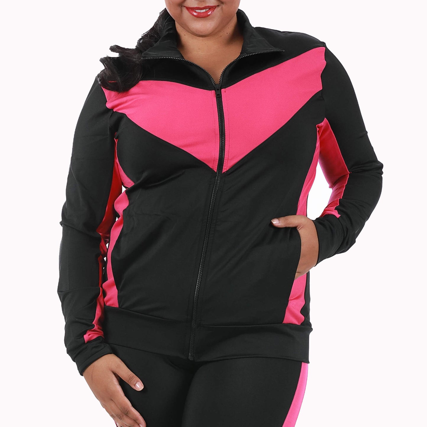 InstantFigure Curvy Plus Size Activewear Compression Jacket AWJ029C InstantFigure INC