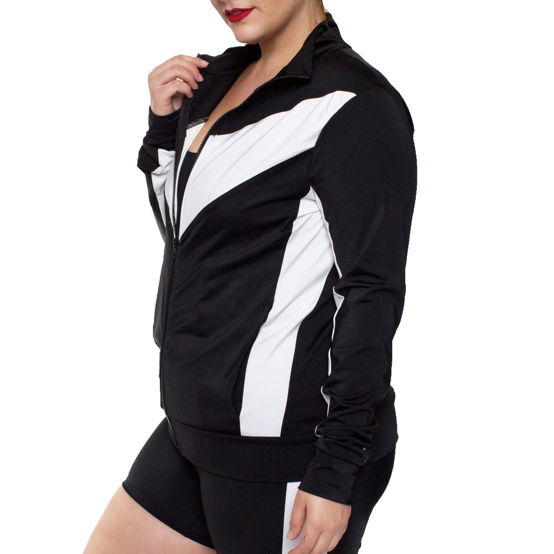 InstantFigure Curvy Plus Size Activewear Compression Jacket AWJ029C InstantFigure INC