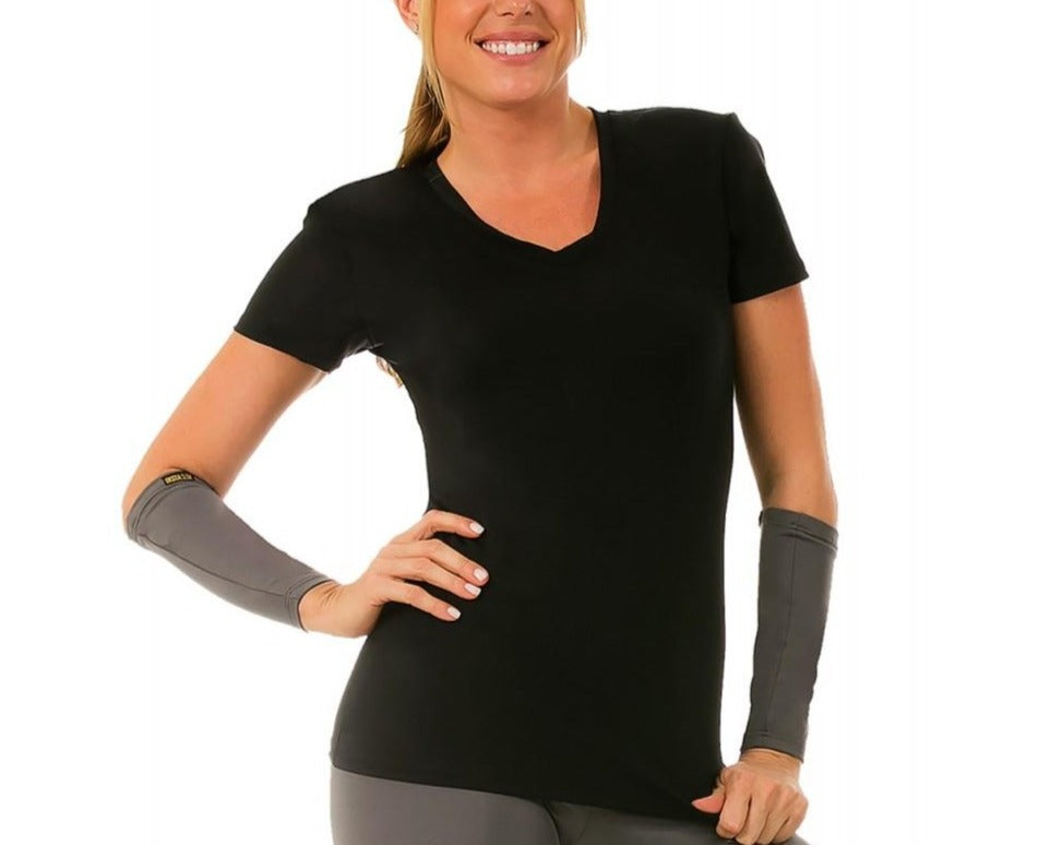 InstantFigure Activewear Compression Short Sleeve V-Neck Top AWT023 InstantFigure INC
