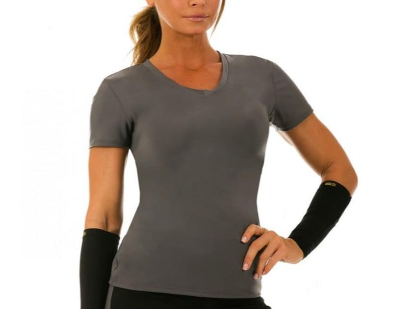 InstantFigure Activewear Compression Short Sleeve V-Neck Top AWT023 InstantFigure INC