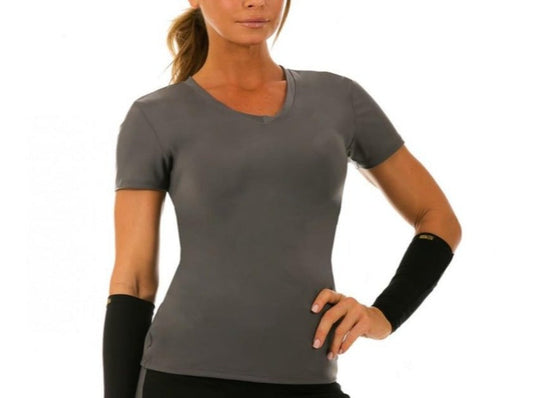 InstantFigure Activewear Compression Short Sleeve V-Neck Top AWT023 InstantFigure INC