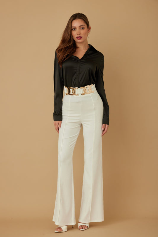High Waist Fashion Pants White