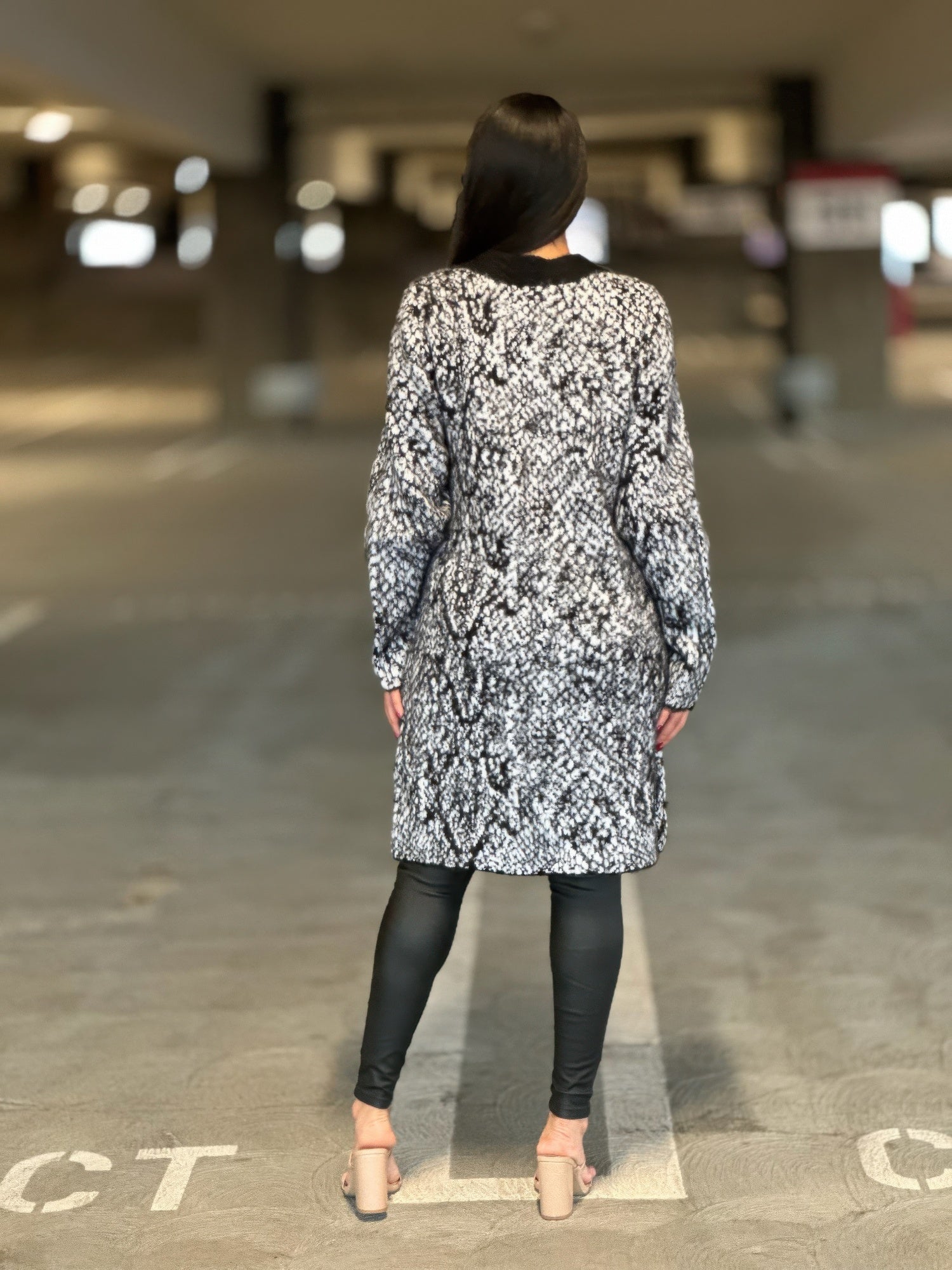 Big Button-down Long Sleeve Snake Print Cardigan