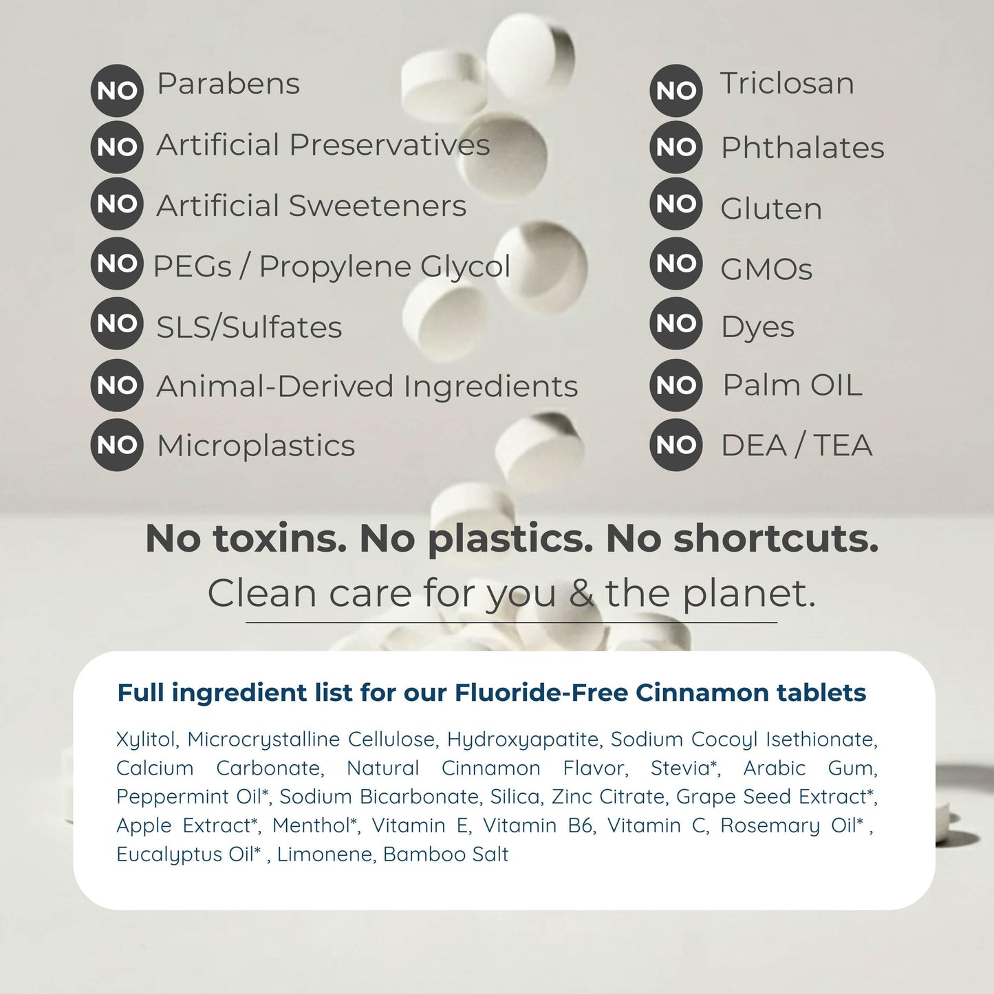 Fluoride-Free Cinnamon Toothpaste Tablets — 1 Month Tidalove
