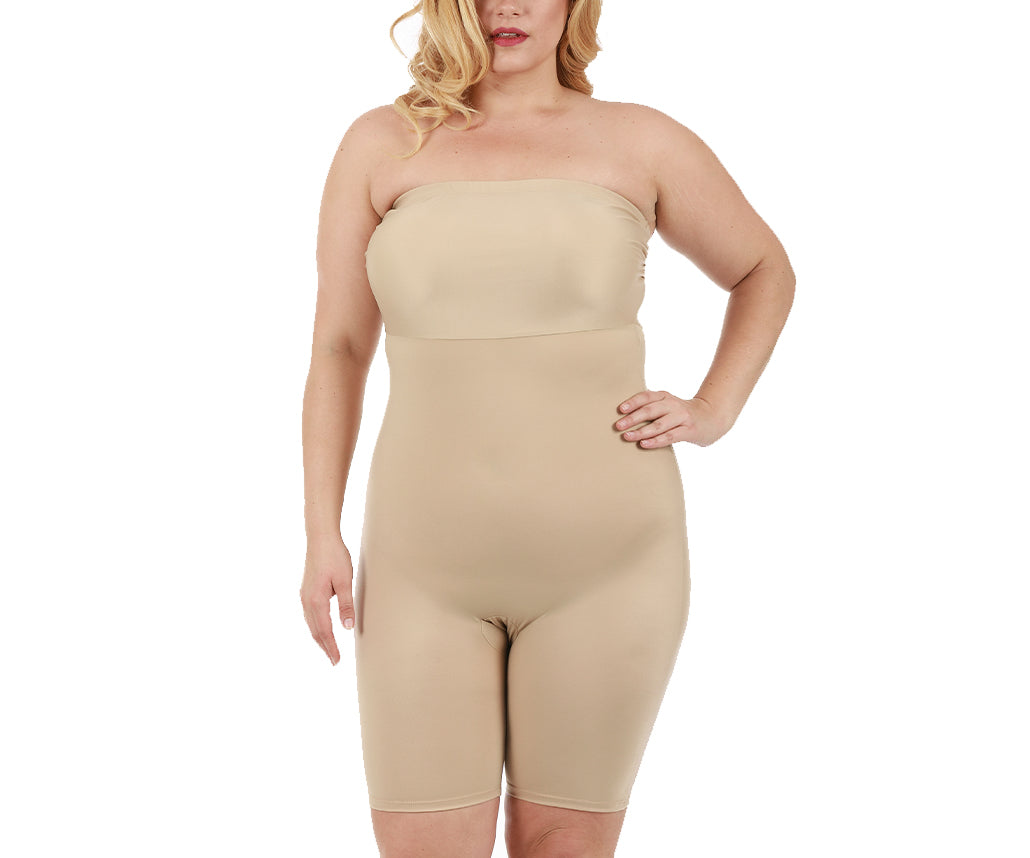 InstantFigure Plus Size Strapless Bandeau Bodyshorts open gusset WBS011C InstantFigure INC