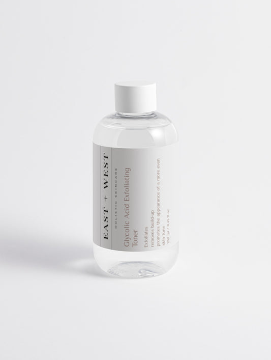 Glycolic Acid Exfoliating Toner (tone/cell turnover/glow) East + West Holistic Skin Care