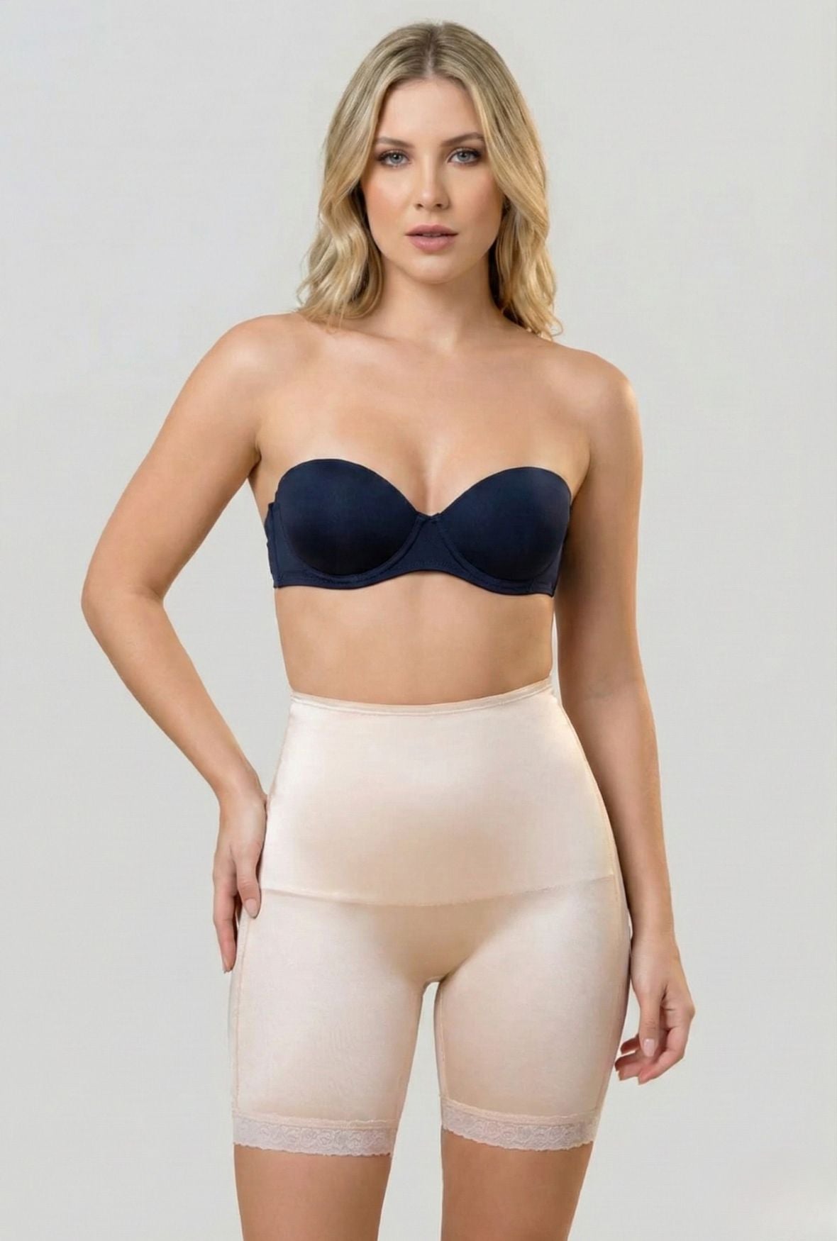 Mid-Thigh Shaping Panty with Lace Trim Vedette Store