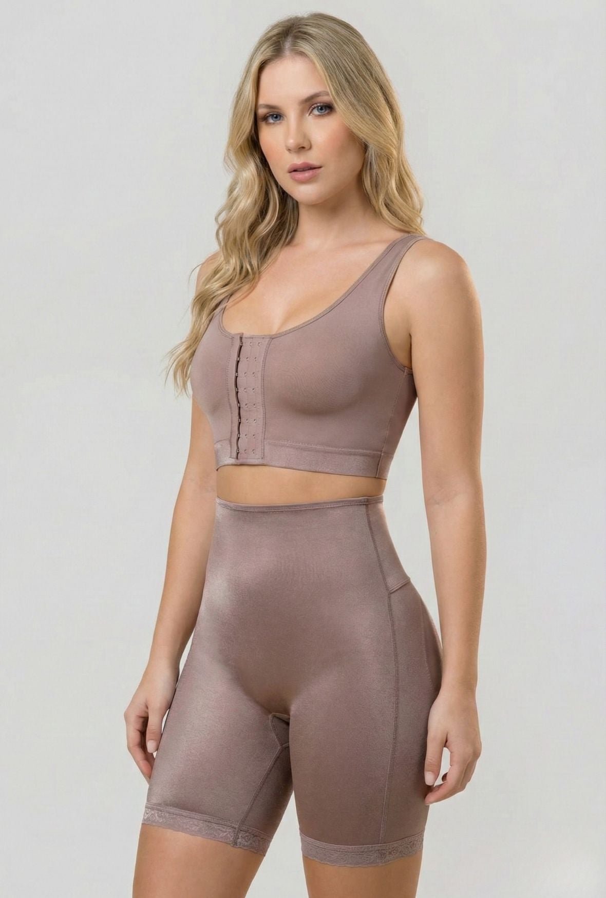 Mid-Thigh Shaping Panty with Lace Trim Vedette Store