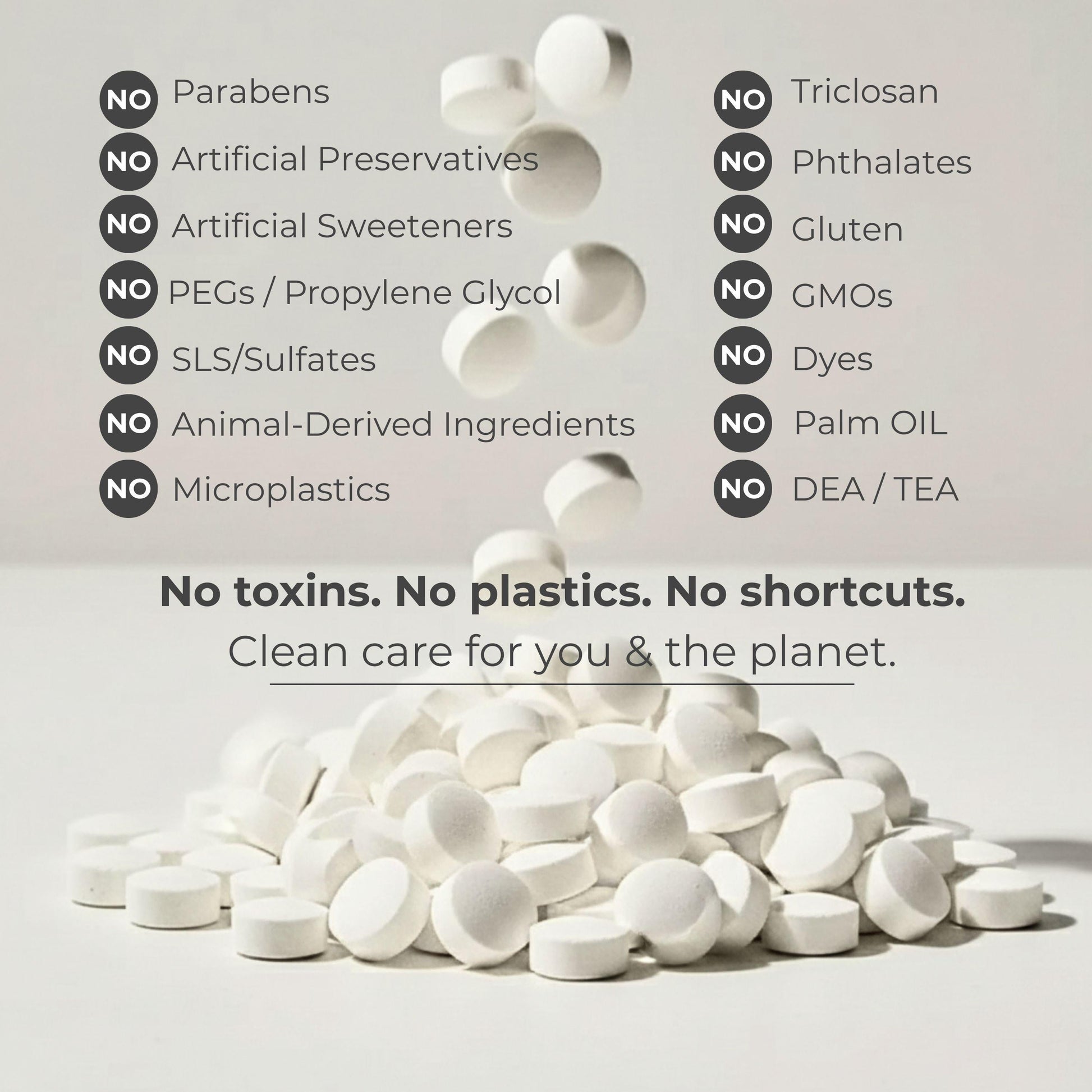 Fluoride-Free Cool Mint Toothpaste Tablets — 4 Months Tidalove