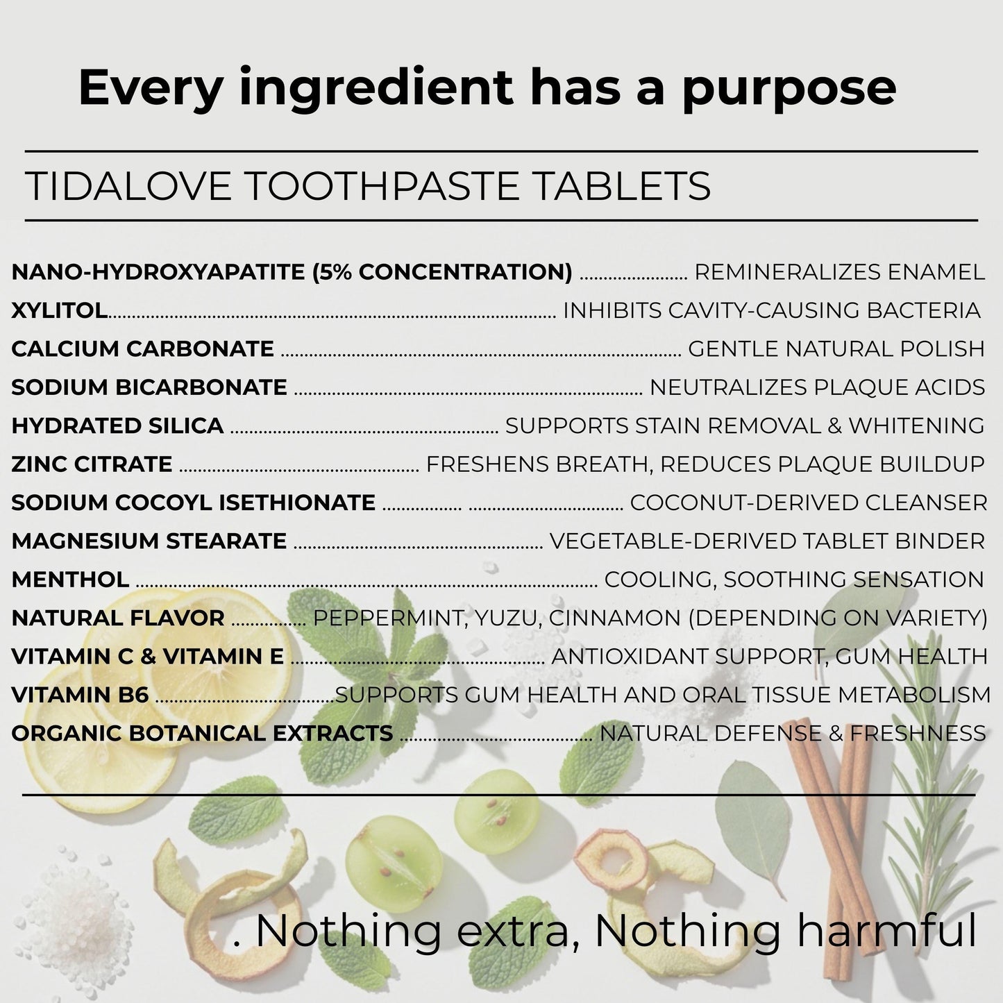 Fluoride-Free Cool Mint Toothpaste Tablets — 4 Months Tidalove