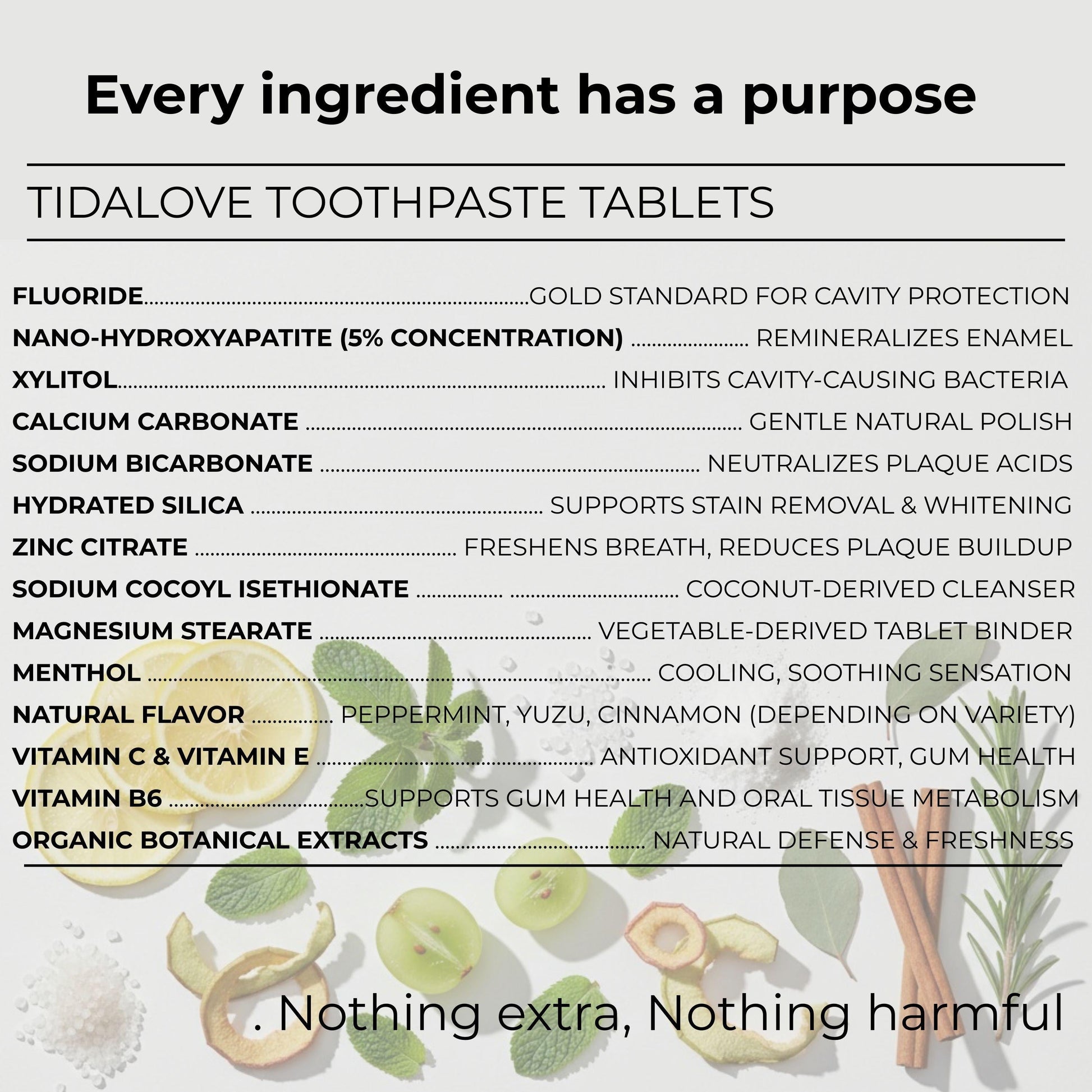 Fluoride Cinnamon Toothpaste Tablets — 4 Months Tidalove