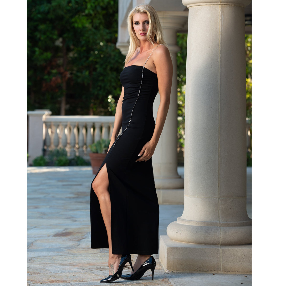 InstantFigure Long Dress Rhinestone Strap 168250 InstantFigure INC