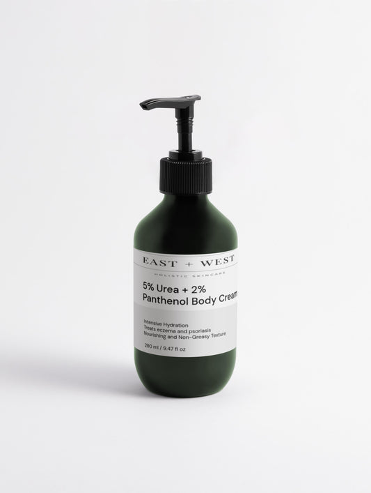 5% Urea + 2% Panthenol Body Cream (bumpy skin/extreme hydration with natural exfoliation) East + West Holistic Skin Care