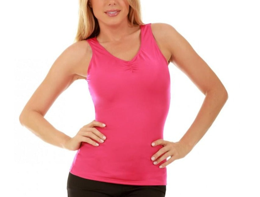 InstantFigure Activewear Compression Hi-Back Shirred Tank Top WA40011 InstantFigure INC