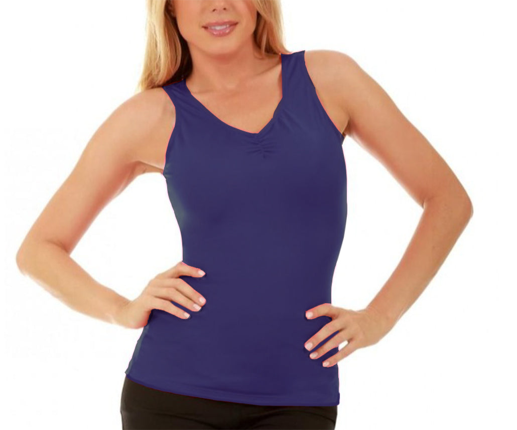 InstantFigure Activewear Compression Hi-Back Shirred Tank Top WA40011 InstantFigure INC