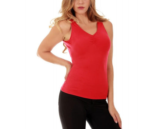 InstantFigure Activewear Compression Hi-Back Shirred Tank Top WA40011 InstantFigure INC