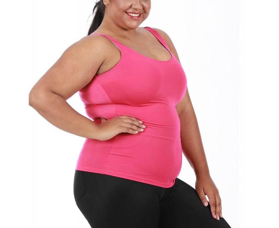 InstantFigure Curvy Plus Size Activewear Scoop Neck Tank Top WA40021C InstantFigure INC