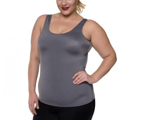 InstantFigure Curvy Plus Size Activewear Scoop Neck Tank Top WA40021C InstantFigure INC