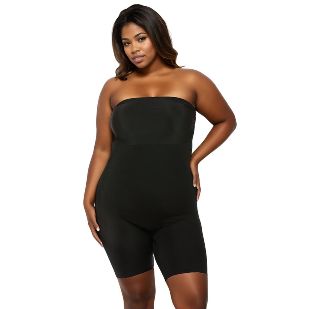 InstantFigure Plus Size Strapless Bandeau Bodyshorts open gusset WBS011C InstantFigure INC