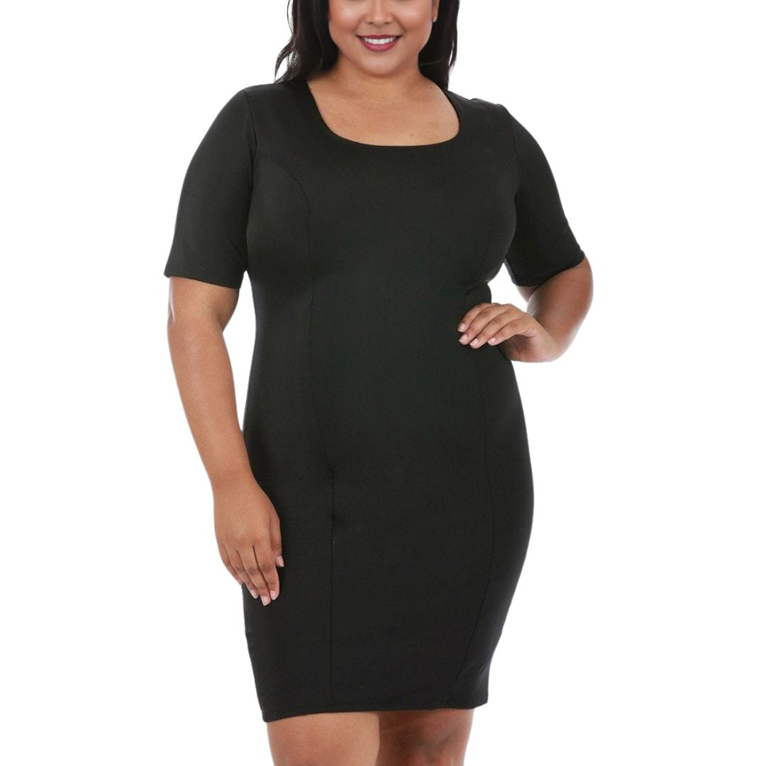 InstantFigure Curvy Plus Size Short Slimming Dress WDA027C InstantFigure INC