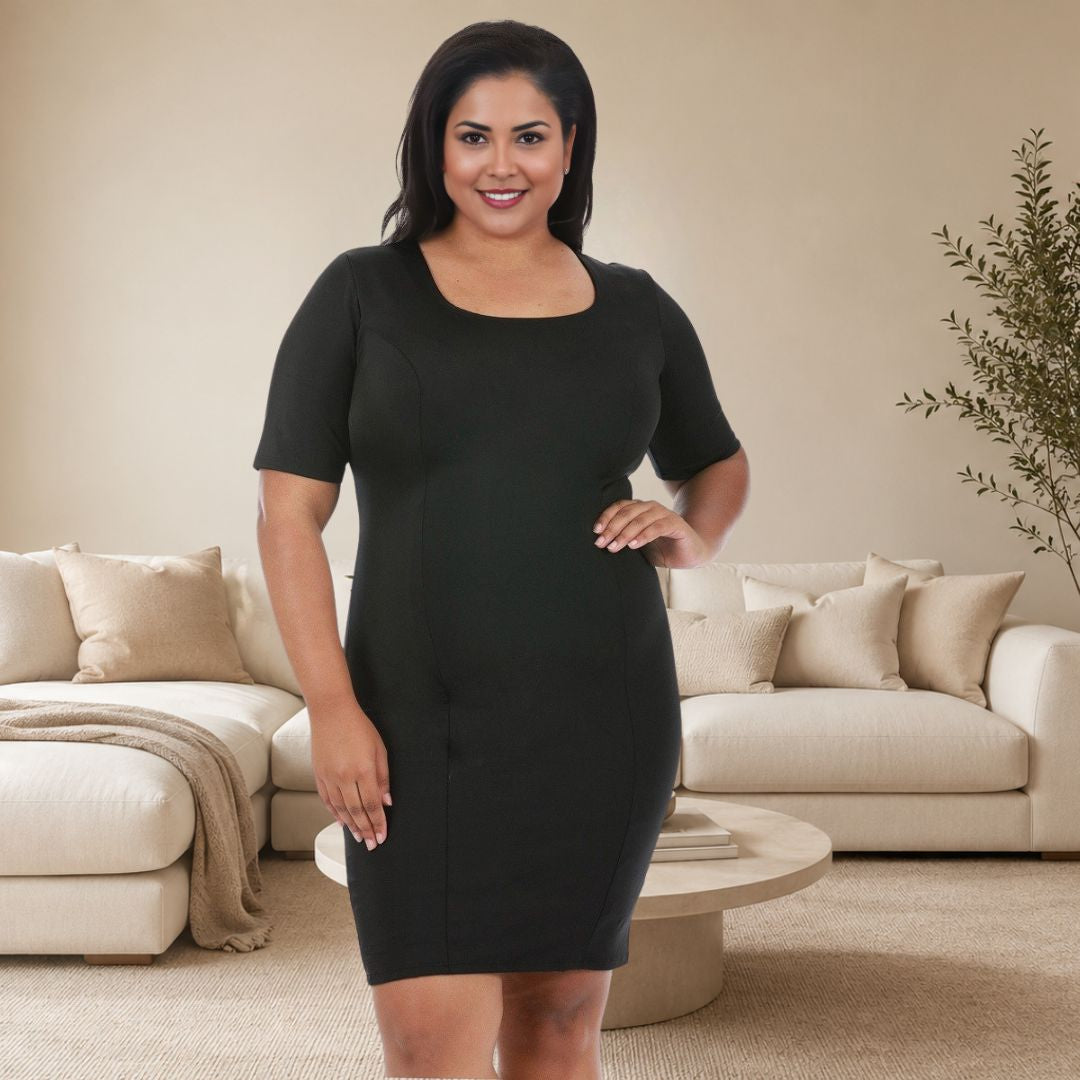 InstantFigure Curvy Plus Size Short Slimming Dress WDA027C InstantFigure INC