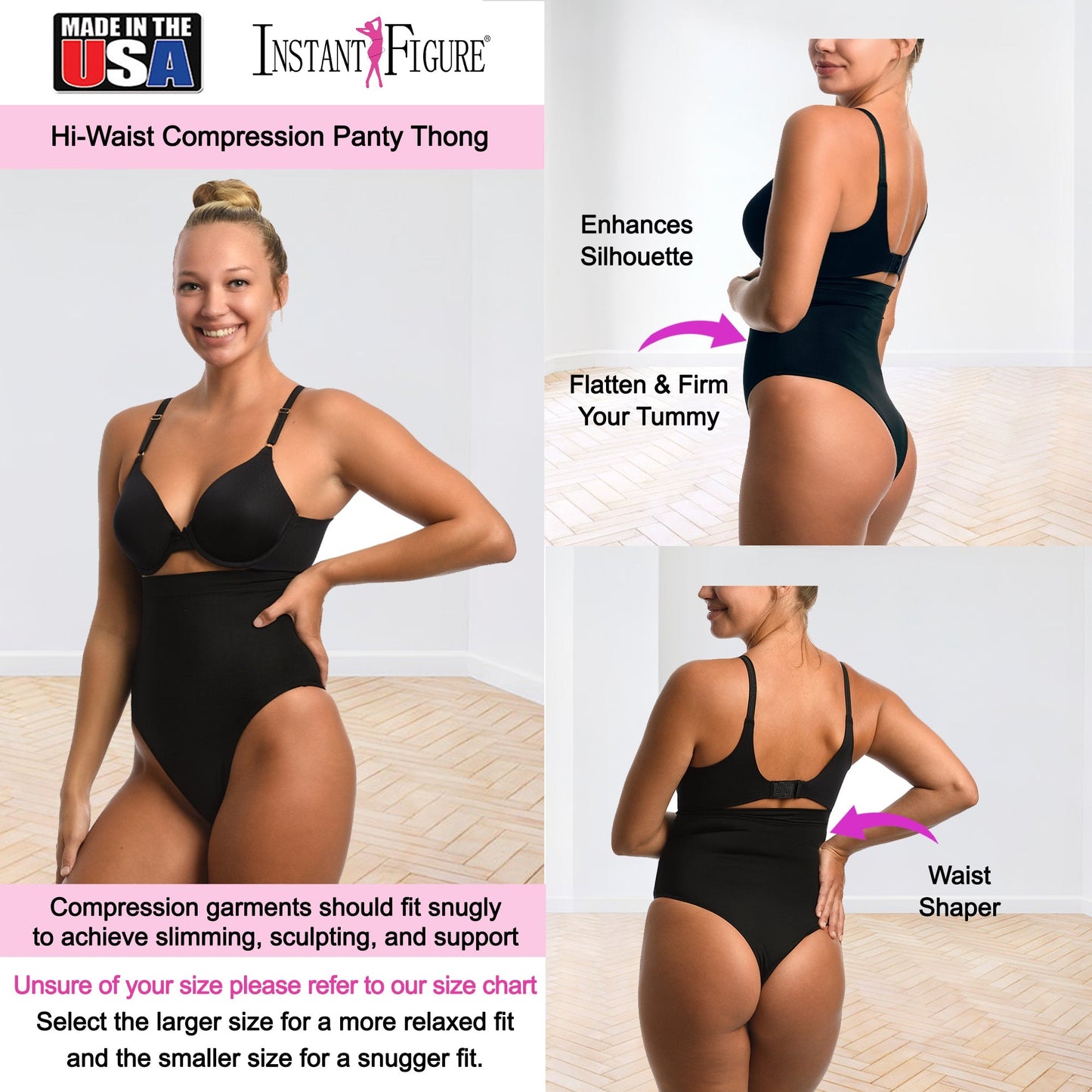 InstantFigure Compression Hi-waist panty thong WP019T InstantFigure INC