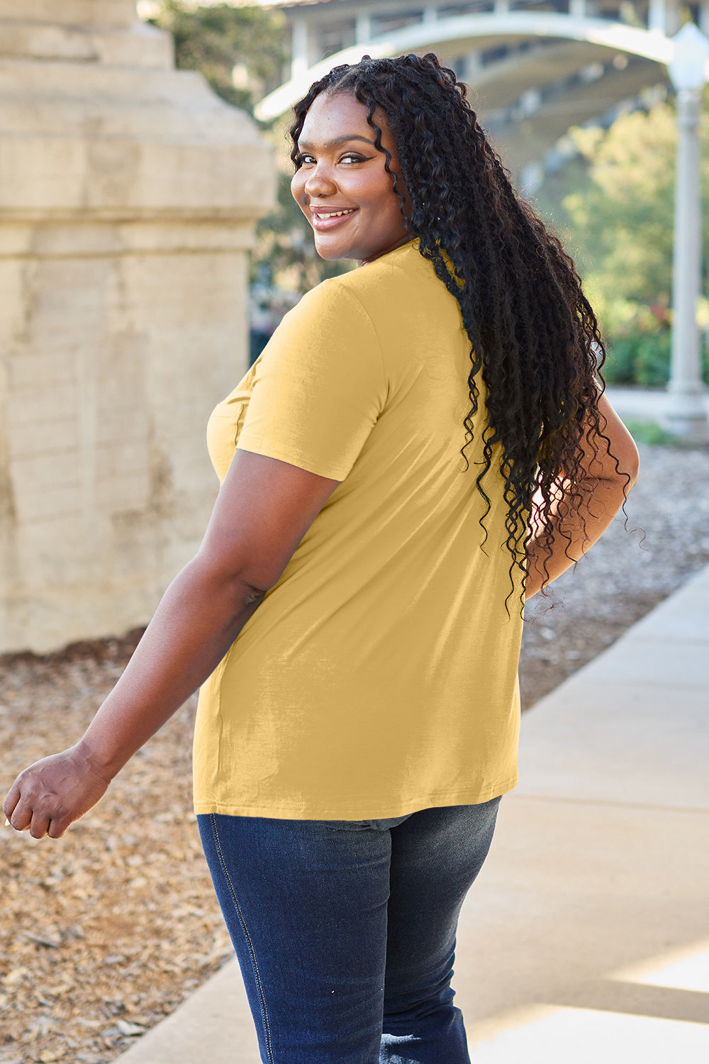 Basic Bae Bamboo Full Size  V-Neck Short Sleeve T-Shirt ShopBasicbae
