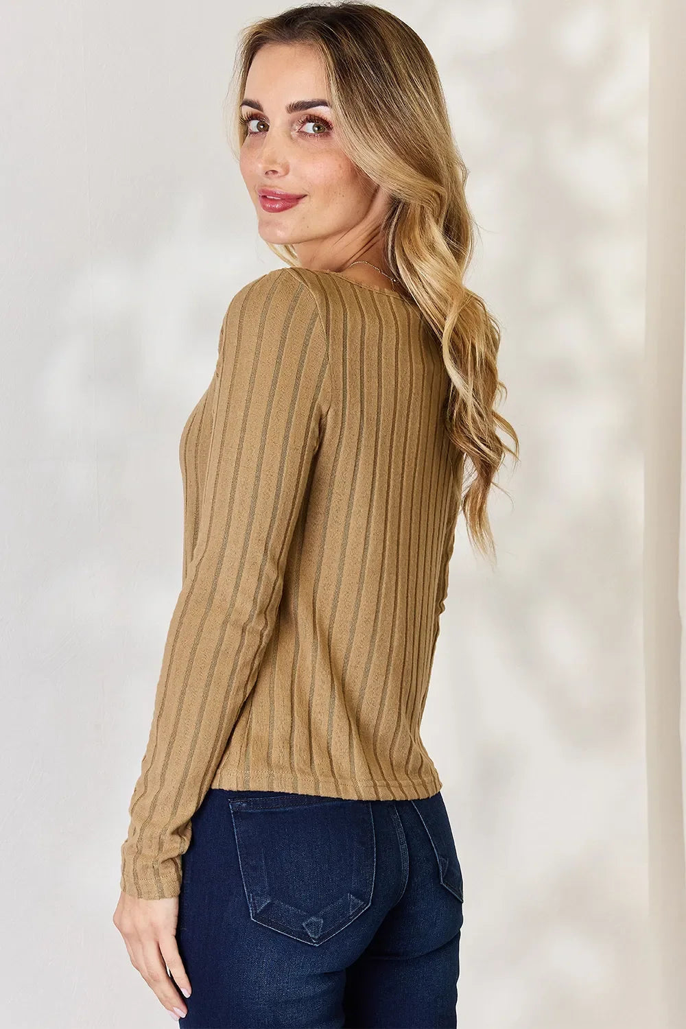 Basic Bae Full Size Ribbed Long Sleeve T-Shirt ShopBasicbae