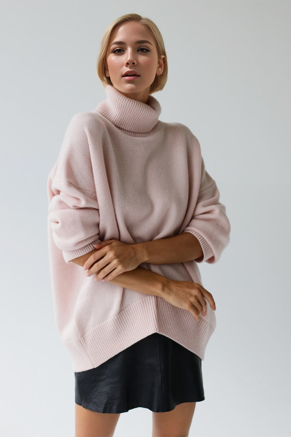 Basic Bae Turtleneck Dropped Shoulder Long Sleeve Sweater ShopBasicbae