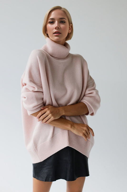 Basic Bae Turtleneck Dropped Shoulder Long Sleeve Sweater ShopBasicbae