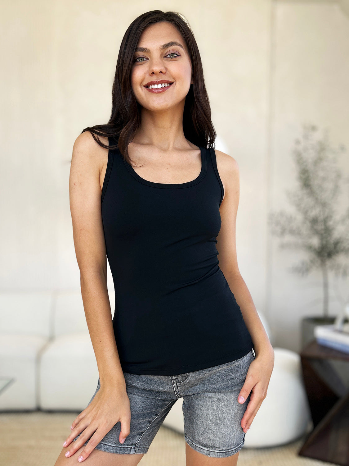 Basic Bae Full Size Square Neck Wide Strap Tank ShopBasicbae