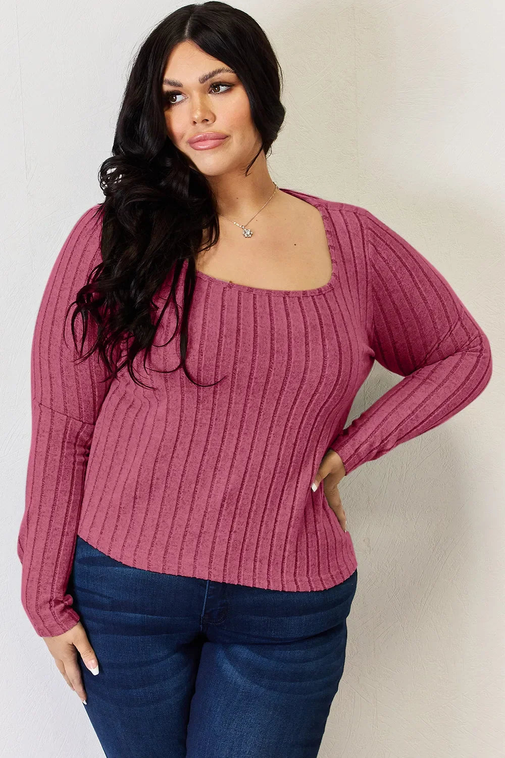 Basic Bae Full Size Ribbed Long Sleeve T-Shirt ShopBasicbae