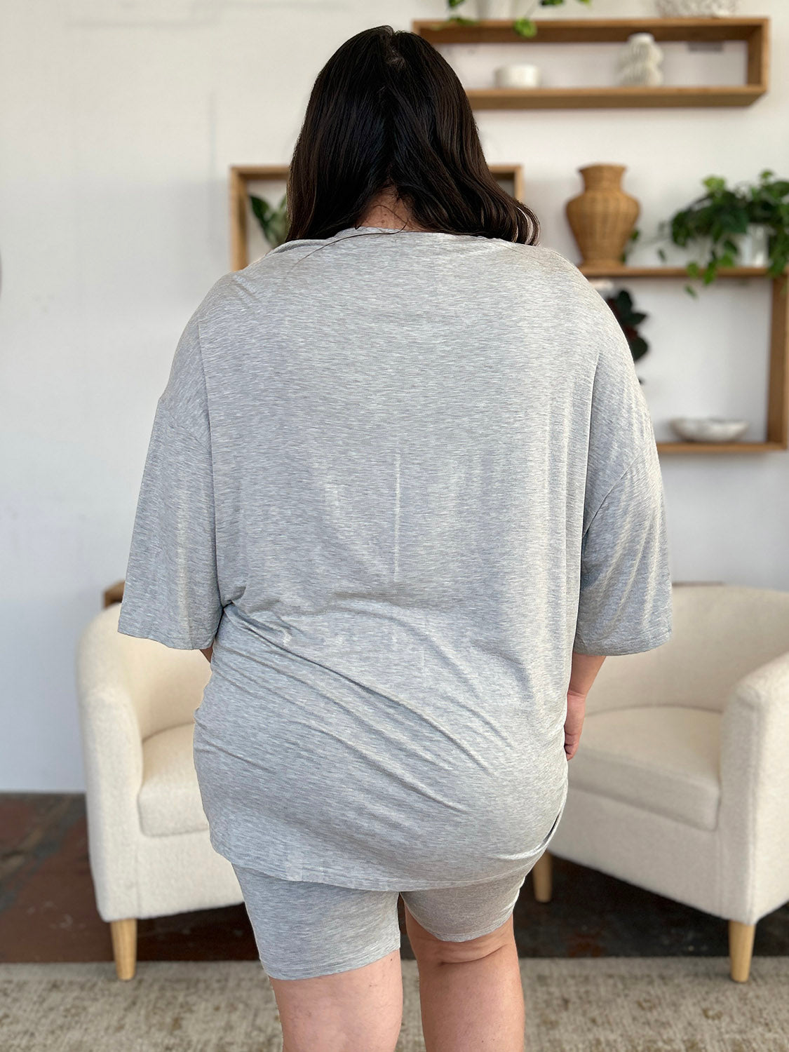 Basic Bae Bamboo Full Size Round Neck Drop Shoulder T-Shirt and Shorts Set ShopBasicbae