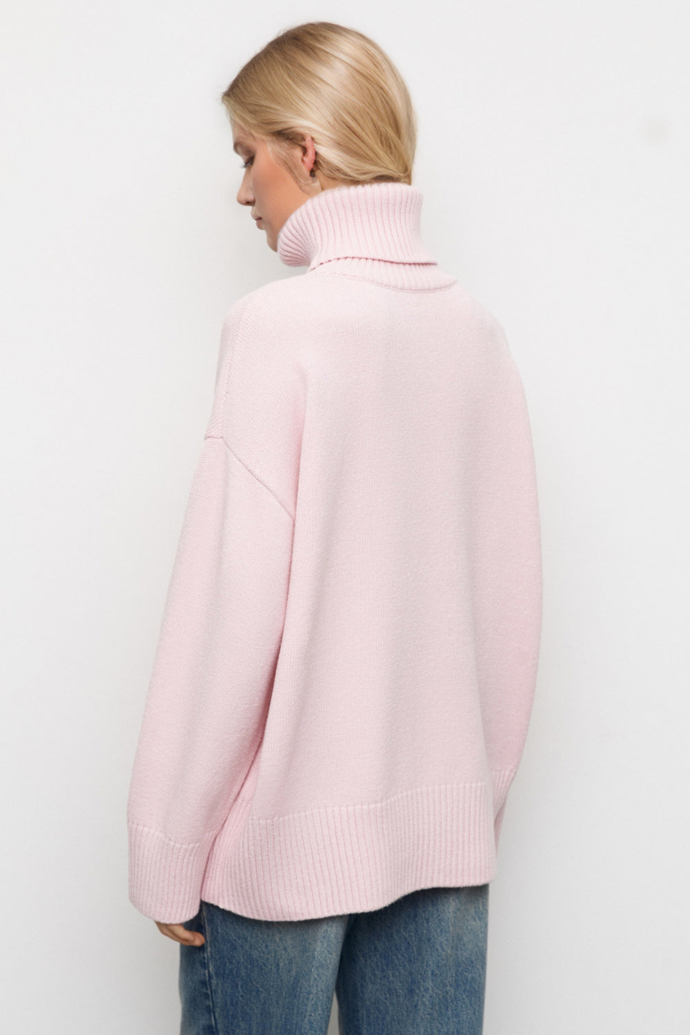 Basic Bae Turtleneck Dropped Shoulder Long Sleeve Sweater ShopBasicbae