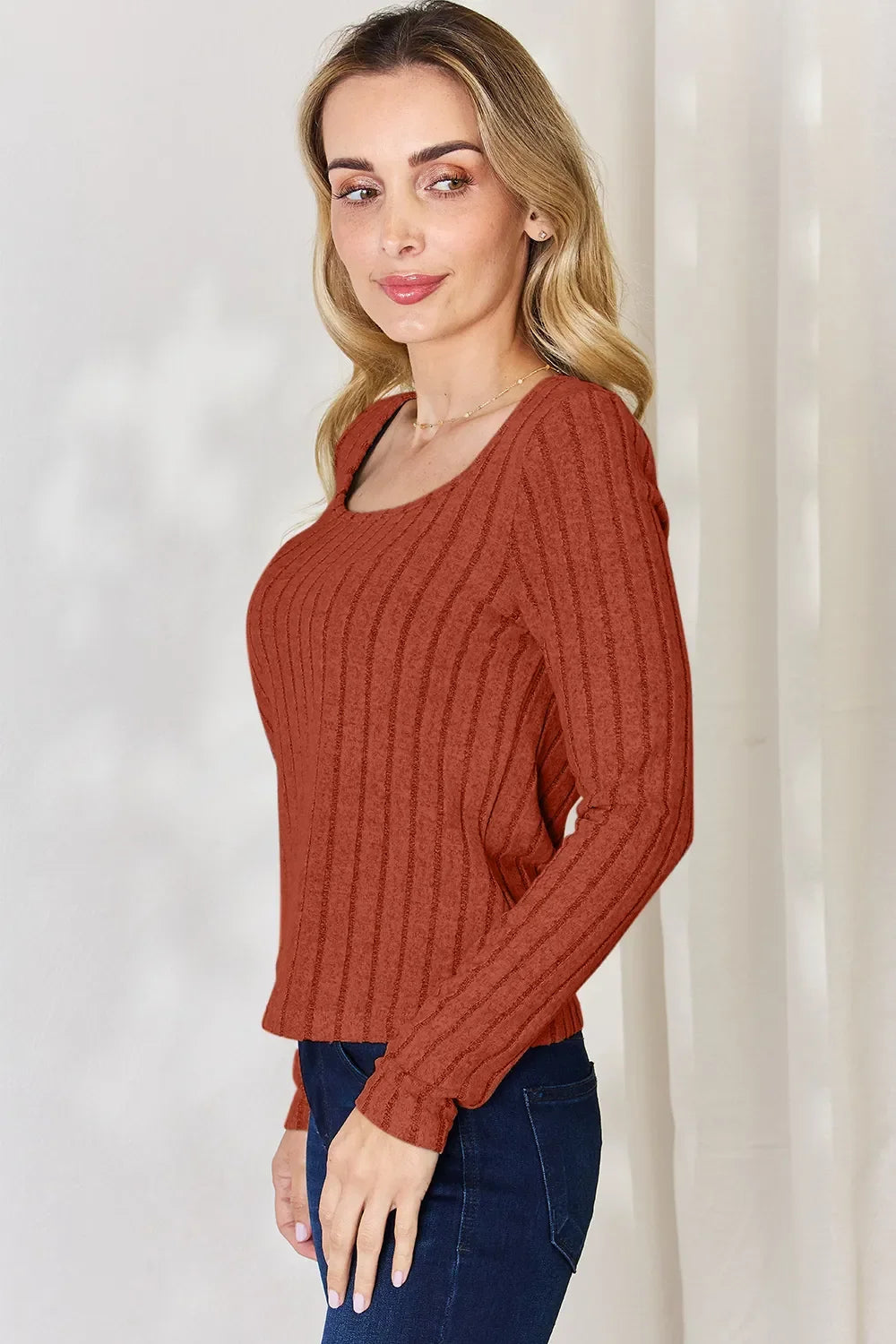 Basic Bae Full Size Ribbed Long Sleeve T-Shirt ShopBasicbae