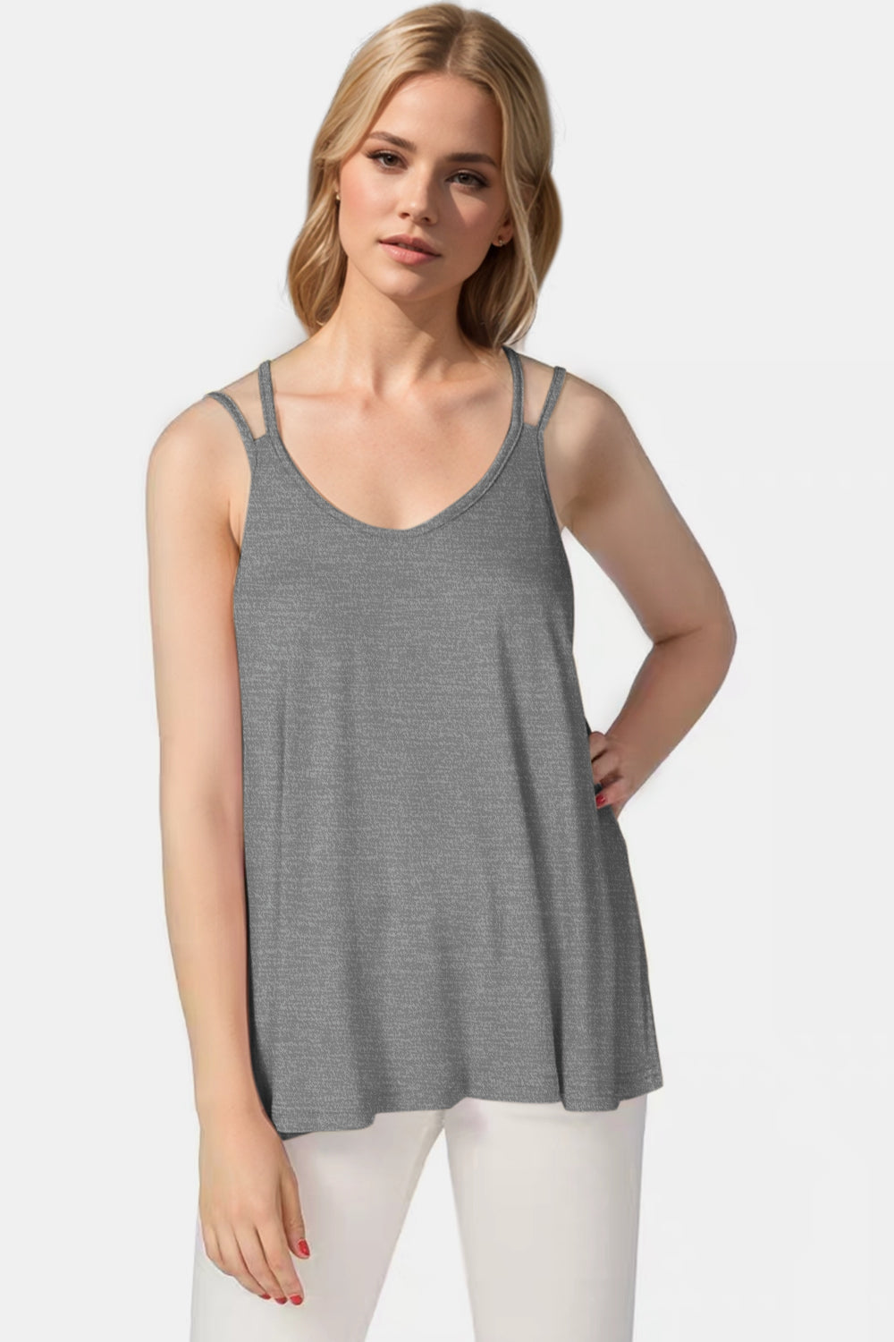 Basic Bae Bamboo Scoop Neck Double Spaghetti Straps Cami ShopBasicbae