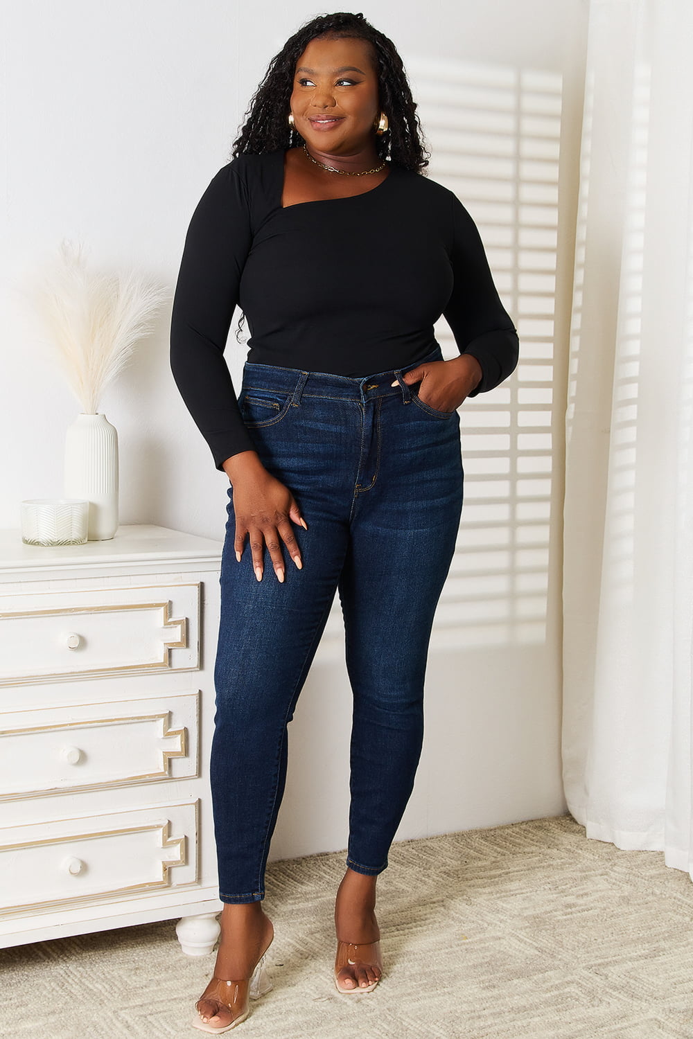 Basic Bae Asymmetrical Neck Long Sleeve Top ShopBasicbae