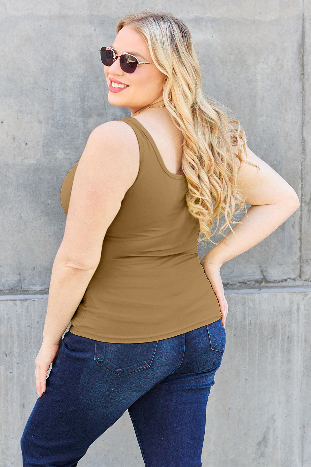 Basic Bae Full Size Square Neck Wide Strap Tank ShopBasicbae