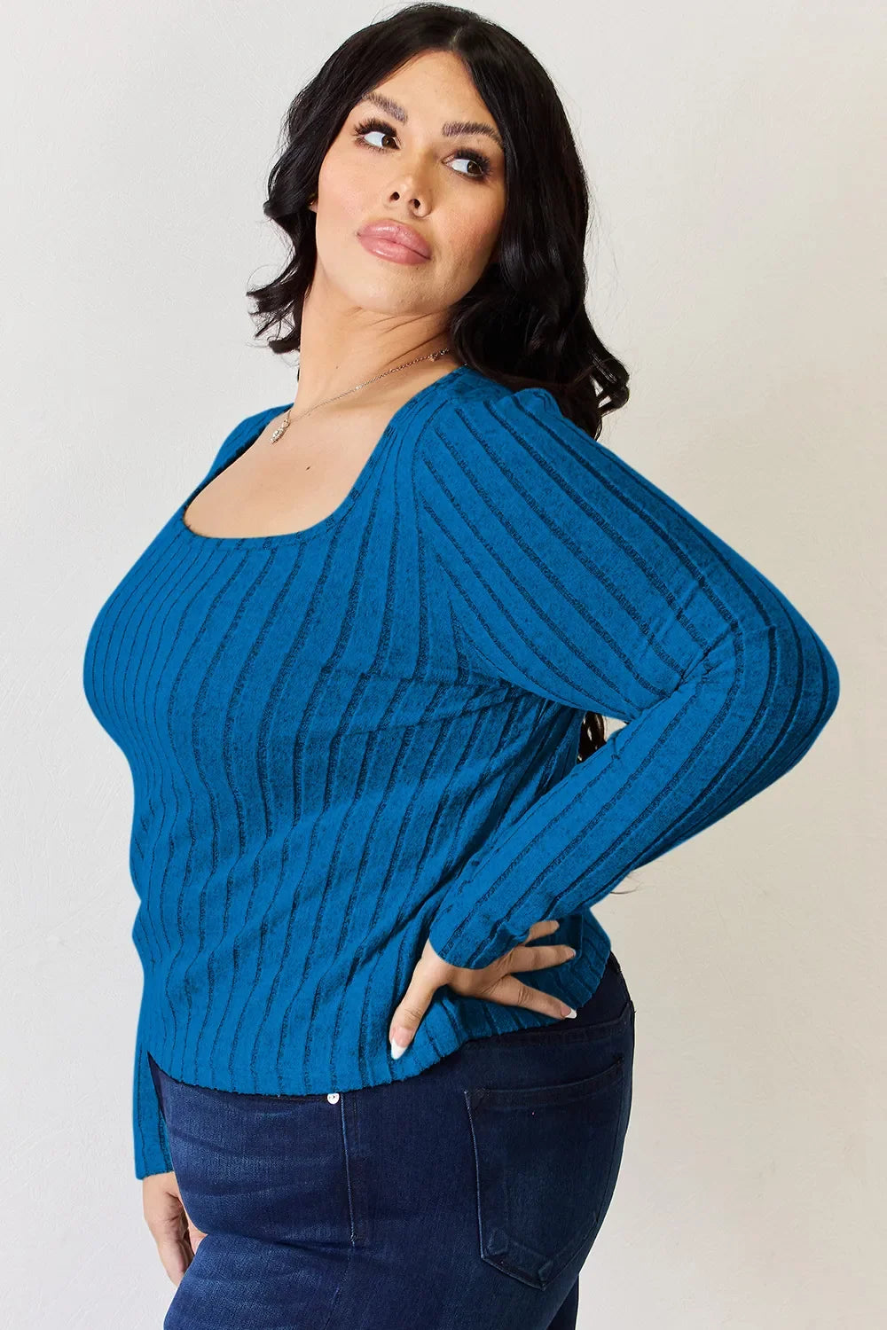 Basic Bae Full Size Ribbed Long Sleeve T-Shirt ShopBasicbae