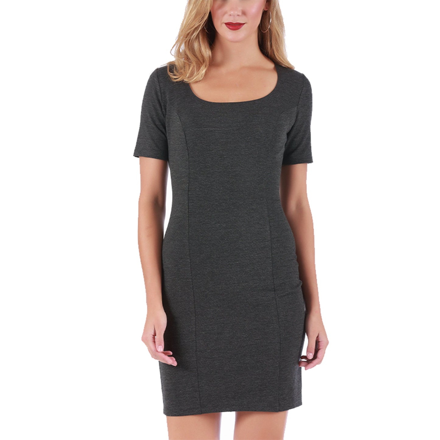 InstantFigure Short Dress with Square Neck and Short Sleeves 168027 InstantFigure INC