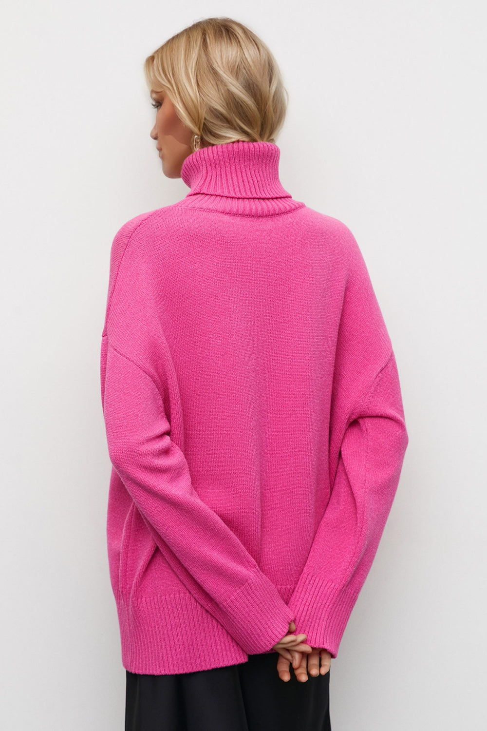 Basic Bae Turtleneck Dropped Shoulder Long Sleeve Sweater ShopBasicbae