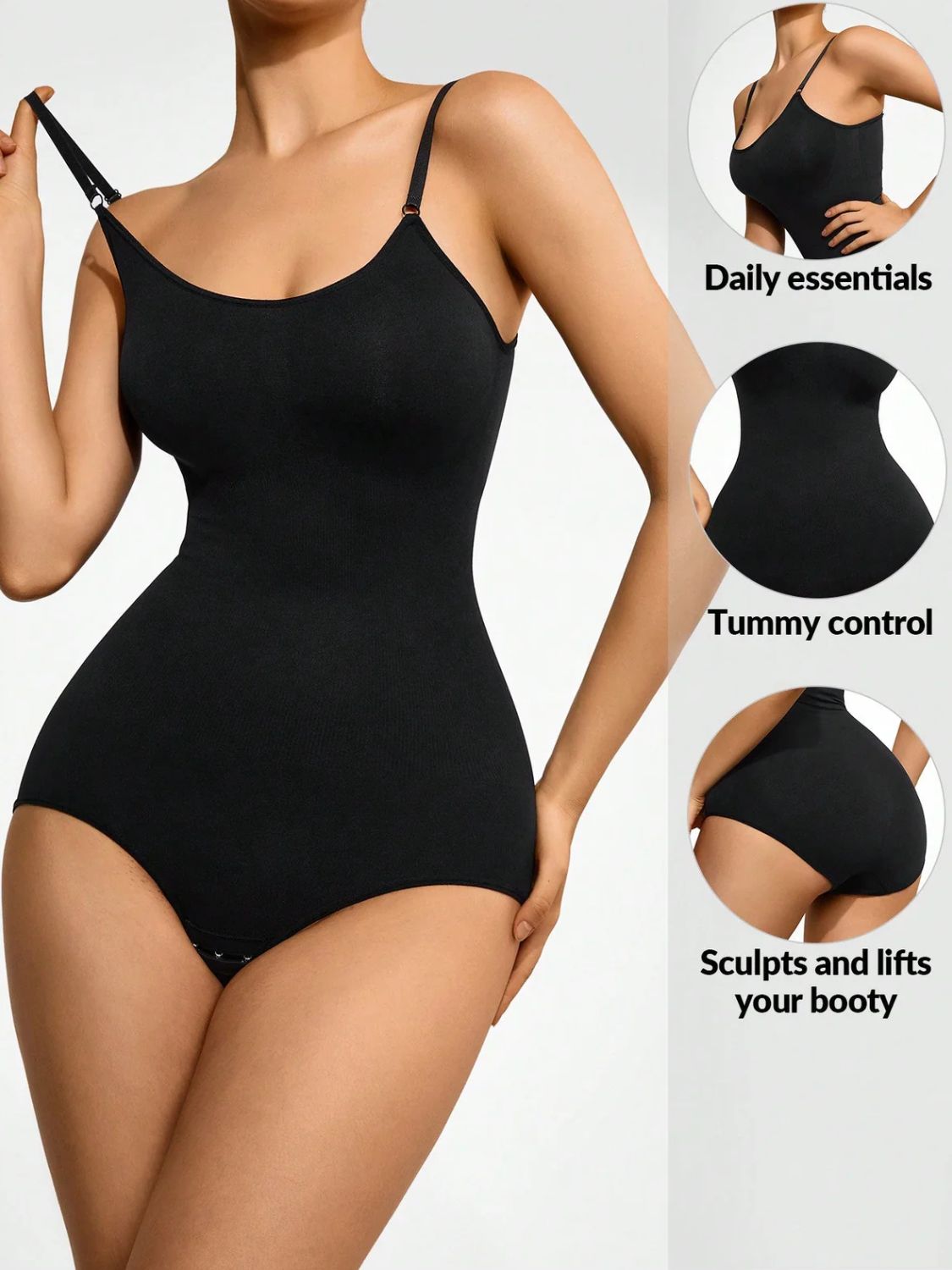 Basic Bae Full Size Scoop Neck Butt Lifting Bodysuit ShopBasicbae